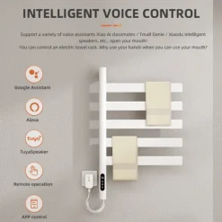 Electric Towel Warmers Radiator, Wall-Mounted Electric Towel Rack, 180° Rotation Smart Constant Temperature Towel Warmer, Heated Radiator Bathroom Accessories, Electric Towel Dryer