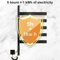 Electric Towel Warmers Radiator, Wall-Mounted Electric Towel Rack, 180° Rotation Smart Constant Temperature Towel Warmer, Heated Radiator Bathroom Accessories, Electric Towel Dryer