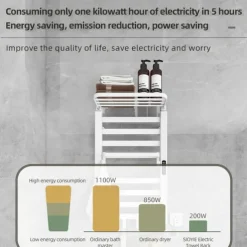 Electric Towel Warmers Radiator, Wall-Mounted & Freestanding Heated Towel Drying Rack, Aluminum Alloy Heated Towel Rail for Bathroom