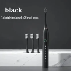 Electric USB Rechargeable Toothbrush for Adults and Teens, with 4 Brush Heads, Smart Timer, 5 Modes, IPX7 Waterproof, Teeth Whitening, Fast Charging and Long Lasting Battery