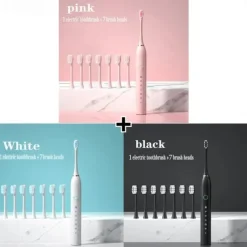 Electric USB Rechargeable Toothbrush for Adults and Teens, with 4 Brush Heads, Smart Timer, 5 Modes, IPX7 Waterproof, Teeth Whitening, Fast Charging and Long Lasting Battery