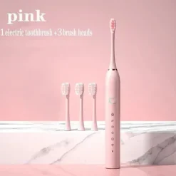 Electric USB Rechargeable Toothbrush for Adults and Teens, with 4 Brush Heads, Smart Timer, 5 Modes, IPX7 Waterproof, Teeth Whitening, Fast Charging and Long Lasting Battery