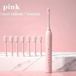 Electric USB Rechargeable Toothbrush for Adults and Teens, with 4 Brush Heads, Smart Timer, 5 Modes, IPX7 Waterproof, Teeth Whitening, Fast Charging and Long Lasting Battery