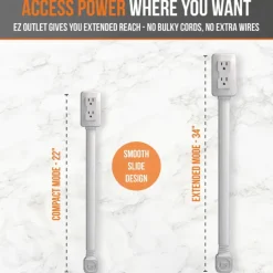 Electrical Outlet Extender. Access Hard-to-Reach Outlets Use Behind Couches, Nightstands, Desks, and More