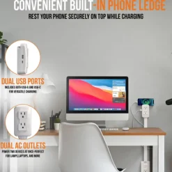 Electrical Outlet Extender. Access Hard-to-Reach Outlets Use Behind Couches, Nightstands, Desks, and More