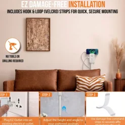 Electrical Outlet Extender. Access Hard-to-Reach Outlets Use Behind Couches, Nightstands, Desks, and More