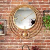 Electronic Wall Clock Large Wall Clock with Mirror Round Battery Operated Silent Quartz Movement Metal Wall Clock for Home Living Room Decor Gold Black 50cm