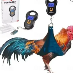 Electronic Weighing Poultry Scale, Chicken Weighing Bag, Holder Sling with Weight Scale, Sling for Weighing and Lifting Small Animals, Hangable Chicken and Duck Scale Weight Scale Sling