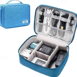 Electronics Organizer, Travel Universal Cable Organizer Bag, Waterproof Electronics Accessories Storage Cases,Charger, Phone, USB, SD Card, Hard Drives, Power Bank, Cords 9.45*7.09*3.94Inch