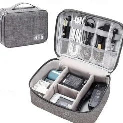 Electronics Organizer, Travel Universal Cable Organizer Bag, Waterproof Electronics Accessories Storage Cases,Charger, Phone, USB, SD Card, Hard Drives, Power Bank, Cords 9.45*7.09*3.94Inch