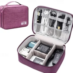 Electronics Organizer, Travel Universal Cable Organizer Bag, Waterproof Electronics Accessories Storage Cases,Charger, Phone, USB, SD Card, Hard Drives, Power Bank, Cords 9.45*7.09*3.94Inch