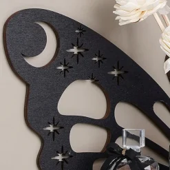 Elegant Wooden Butterfly Single Tier Wall Shelf for Home Decor and Storage