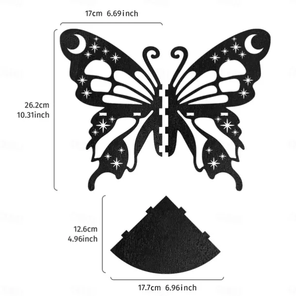 Elegant Wooden Butterfly Single Tier Wall Shelf for Home Decor and Storage