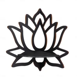 Elegant Wooden Lotus Single Tier Wall Shelf for Home Decor and Storage