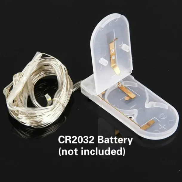 Elegant Wedding Reception Party 10pcs LED Fairy Lights 1m 10LEDs Copper Wire String Lights Battery Operated for Xmas Garland Party Wedding Home Decoration Without Battery