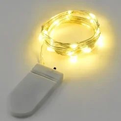 Elegant Wedding Reception Party 10pcs LED Fairy Lights 1m 10LEDs Copper Wire String Lights Battery Operated for Xmas Garland Party Wedding Home Decoration Without Battery