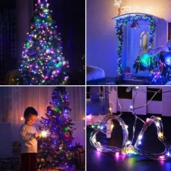 Elegant Wedding Reception Party 10pcs LED Fairy Lights 1m 10LEDs Copper Wire String Lights Battery Operated for Xmas Garland Party Wedding Home Decoration Without Battery