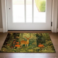 Elk Animal Doormat Floor Mats Washable Rugs Kitchen Mat Non-Slip Oil Proof Rug Indoor Outdoor Mat Bedroom Decor Bathroom Mat Entrance Rug