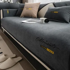 Embroidery Chenille Anti-Slip Sofa Seat Cushion Cover Slipcovers Solid Color