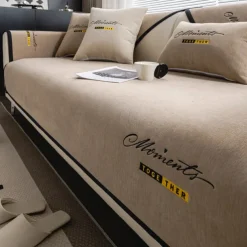 Embroidery Chenille Anti-Slip Sofa Seat Cushion Cover Slipcovers Solid Color