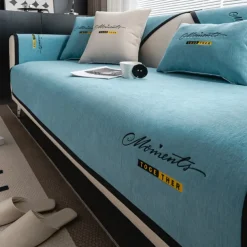 Embroidery Chenille Anti-Slip Sofa Seat Cushion Cover Slipcovers Solid Color