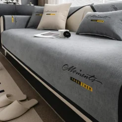 Embroidery Chenille Anti-Slip Sofa Seat Cushion Cover Slipcovers Solid Color