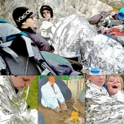 Emergency Silver Mylar Thermal Compact Waterproof Blankets For First Aid Kits, Natural Disasters Equipment, Retain Body Heat, Keeps You Warm Dimension After Opening 82*51in