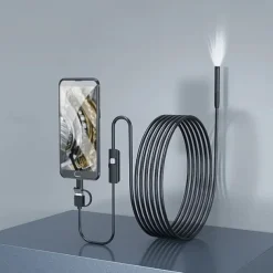 Endoscope Camera with Light,1080P HD Borescope Tools with Adjustable LED Lights, Endoscope with Semi-Rigid Snake Camera, Inspection Borescope for iOS and Android, 16.4ft Single Lens