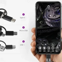 Endoscope Camera with Light,1080P HD Borescope Tools with Adjustable LED Lights, Endoscope with Semi-Rigid Snake Camera, Inspection Borescope for iOS and Android, 16.4ft Single Lens