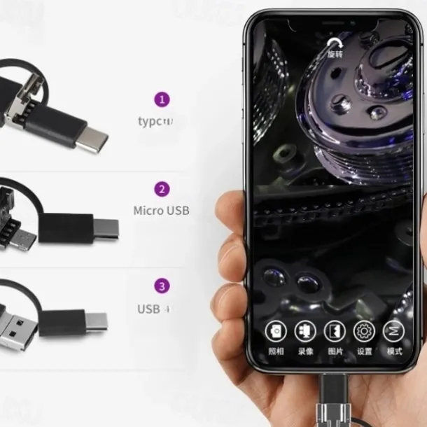 Endoscope Camera with Light,1080P HD Borescope Tools with Adjustable LED Lights, Endoscope with Semi-Rigid Snake Camera, Inspection Borescope for iOS and Android, 16.4ft Single Lens