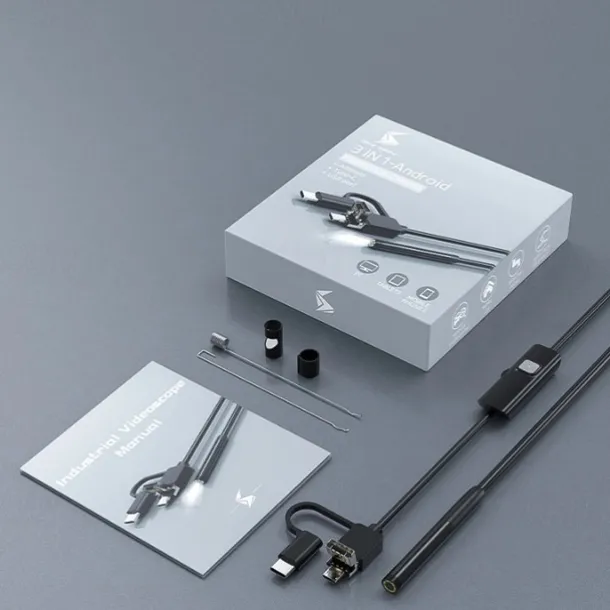 Endoscope Camera with Light,1080P HD Borescope Tools with Adjustable LED Lights, Endoscope with Semi-Rigid Snake Camera, Inspection Borescope for iOS and Android, 16.4ft Single Lens