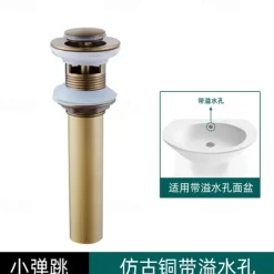 Engraved Antique Brass Pop Up Bathroom Sink Drain Strainer Stopper no Overflow Hole Kitchen Basin Sink Bottle Trap Drainer