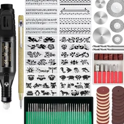 Engraving Tool Kit Multi-Functional Electric Corded Micro Engraver Etching Pen DIY Rotary Tool For Jewelry Glass Wood Metal Ceramic Plastic(U.S Model)