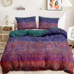 Ethnic Duvet Cover Set 100% Cotton Soft and Breathable Bedding Featuring Flowers Lightweight and Durable Quilt Cover Comfortable for All Seasons Easy to Care