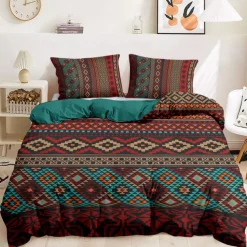 Ethnic Vintage Duvet Cover Full Size Bedding Set Bed Sets Quilt Cover Soft Lightweight Comforter Cover with 2 Pillowcases for Summer Spring