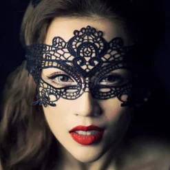 Europe And America Fashion Temperament Elegant Sexy Black Lace Face Mask For Women Girls Lover Date Party Jewelry Gift