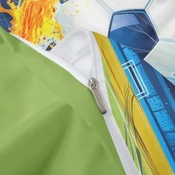 European Cup Football 3D Print 3-piece Duvet Set for Hotel Bedroom Hotel Football Fan Bedding Comfort Set 1 Duvet Cover 2 Pllowcases Queen Size Bed Set