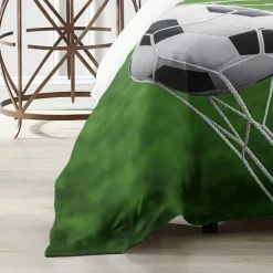 European Cup Football 3D Print 3-piece Duvet Set for Hotel Bedroom Hotel Football Fan Bedding Comfort Set 1 Duvet Cover 2 Pllowcases Queen Size Bed Set