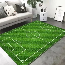 European Cup Football Field Carpet, Living Room Rug, Bedroom Bedside Carpet, Indoor Sports Field Carpet, Green Field Carpet