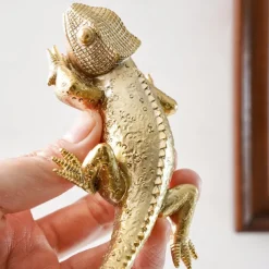 European Style Lizard Wall Decoration Gold Retro Wall Decoration Tree Resin Material Handmade Handicraft Decorative Ornaments Suitable For Home Wall Decoration