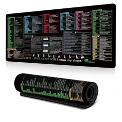 Excel Cheat Sheet Desk Mat, XL Mouse Pad with Shortcuts, 31.5"x11.8" or 35.4"x15.7", Desk Protector, Non-Slip, Waterproof, Office Work & Gaming, Productivity Gift for Professionals & Students