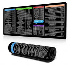 Excel Cheat Sheet Desk Mat, XL Mouse Pad with Shortcuts, 31.5