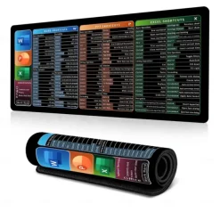 Excel Cheat Sheet Desk Mat, XL Mouse Pad with Shortcuts, 31.5