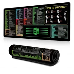 Excel Cheat Sheet Desk Mat, XL Mouse Pad with Shortcuts, 31.5