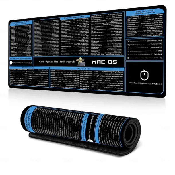 Excel Cheat Sheet Desk Mat, XL Mouse Pad with Shortcuts, 31.5"x11.8" or 35.4"x15.7", Desk Protector, Non-Slip, Waterproof, Office Work & Gaming, Productivity Gift for Professionals & Students