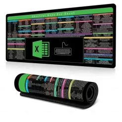 Excel Cheat Sheet Desk Mat, XL Mouse Pad with Shortcuts, 31.5