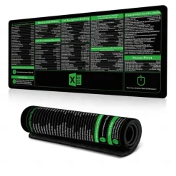 Excel Cheat Sheet Desk Mat, XL Mouse Pad with Shortcuts, 31.5