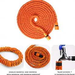 Expandable Garden Hose Leak-Proof Expandable Hose High-Pressure Telescopic Watering Pipe Magic Flexible Water Hose With 7 Function Spray Nozzle For Car Washing Garden Watering Car Accessories