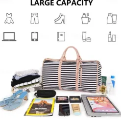 Extra Large Capacity Foldable Travel Bag - Multifunctional Organizer, PU Carry-On Luggage with Spacious Storage