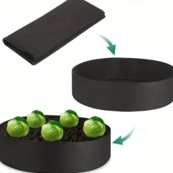Extra Large Fabric Raised Planting Bed Round Flower Pot Planter Bag Garden Bed Bag Herb Flower Vegetable Plant